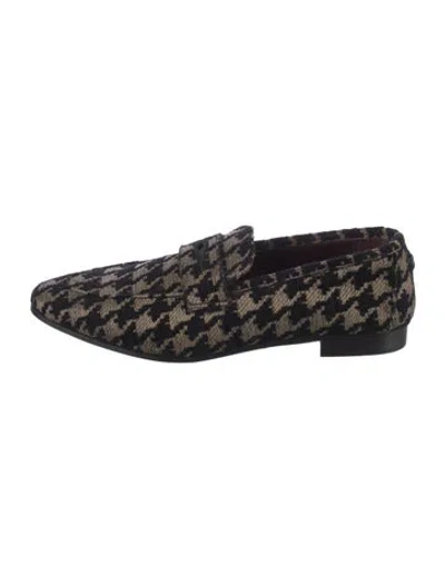 Pre-owned Bougeotte Printed Loafers In Blue
