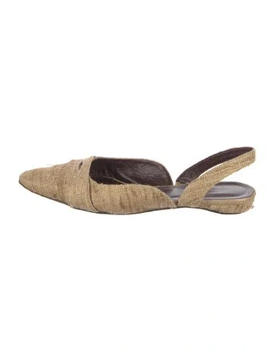 Pre-owned Bougeotte Slingback Flats In Brown