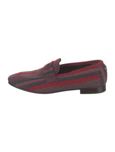 Pre-owned Bougeotte Striped Loafers In Blue/red