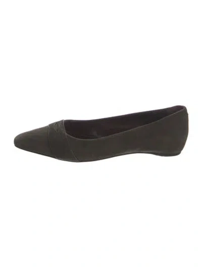 Pre-owned Bougeotte Suede Ballet Flats In Green