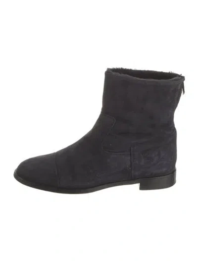 Pre-owned Bougeotte Suede Boots In Black