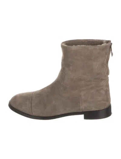 Pre-owned Bougeotte Suede Boots In Neutrals