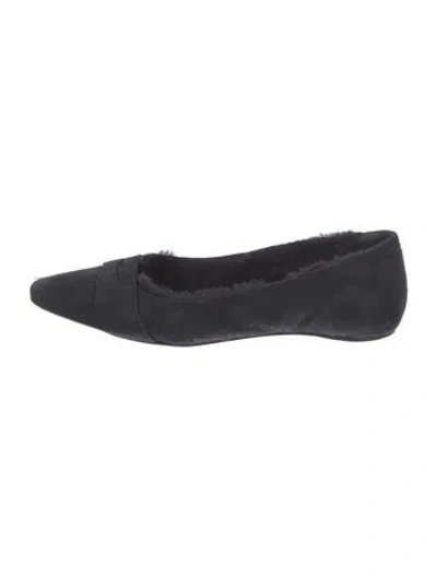 Pre-owned Bougeotte Suede Flats In Black