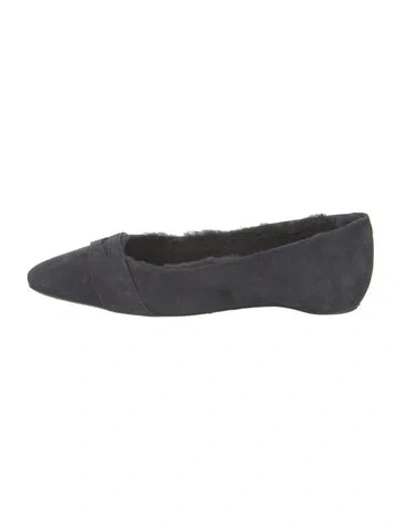 Pre-owned Bougeotte Suede Flats In Blue
