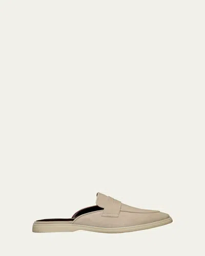 Bougeotte Suede Loafer Mules In Neutral