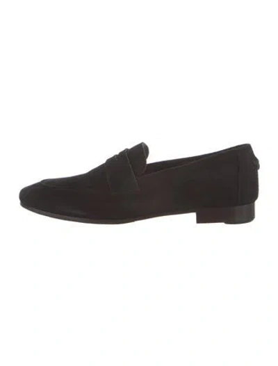 Pre-owned Bougeotte Suede Loafers In Black