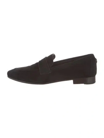 Pre-owned Bougeotte Suede Loafers In Black