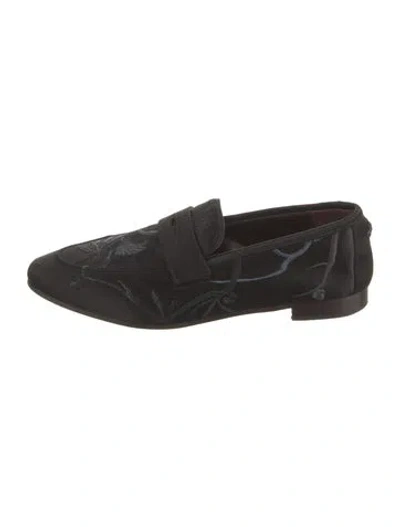 Pre-owned Bougeotte Suede Loafers In Black