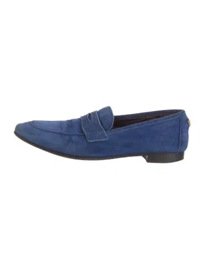 Pre-owned Bougeotte Suede Loafers In Blue