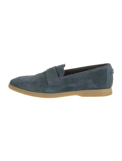 Pre-owned Bougeotte Suede Loafers In Blue