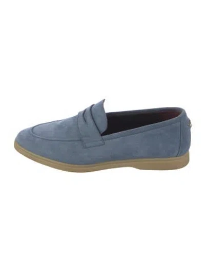 Pre-owned Bougeotte Suede Loafers In Blue
