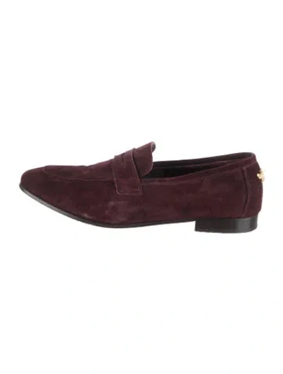 Pre-owned Bougeotte Suede Loafers In Burgundy