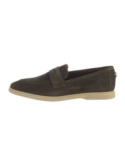 Pre-owned Bougeotte Suede Loafers In Green