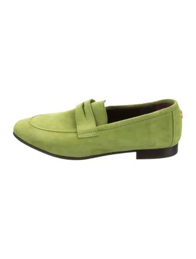 Pre-owned Bougeotte Suede Loafers In Green