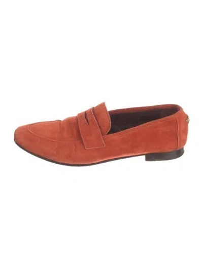 Pre-owned Bougeotte Suede Loafers In Orange
