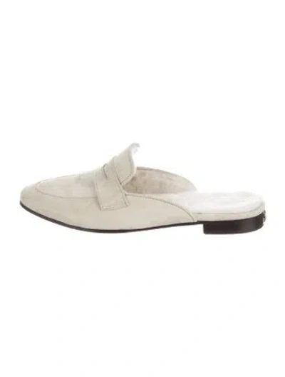 Pre-owned Bougeotte Suede Mules In Neutral