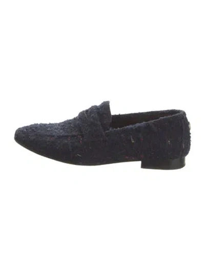 Pre-owned Bougeotte Tweed Loafers In Blue