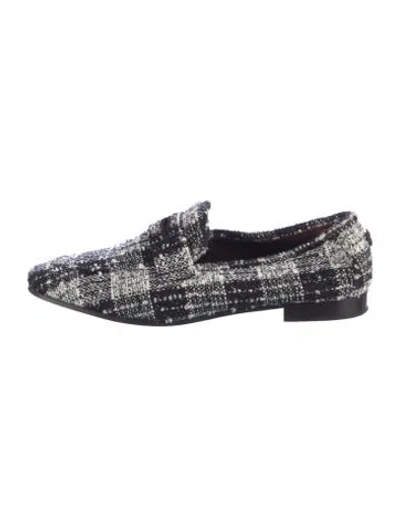 Pre-owned Bougeotte Tweed Tweed Pattern Loafers In Multicolor