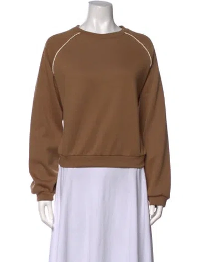 Pre-owned Bouguessa Crew Neck Long Sleeve Sweatshirt In Brown