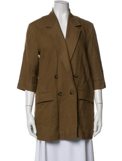 Pre-owned Bouguessa Linen Blazer In Brown