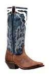 Boulet Boots Women's Bison Shrunken Bomber Boot In Brown/blue In Multi