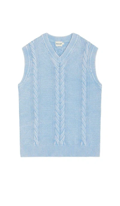 Bound Acid Wash Chain Vest In Baby Blue