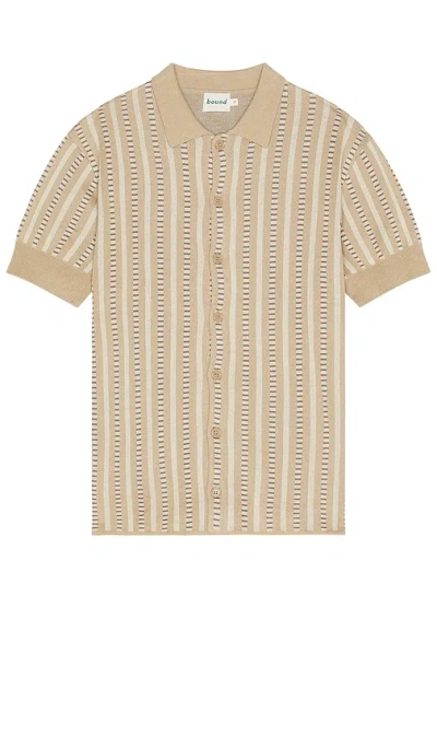 Bound Agatha Knit Polo In Tan