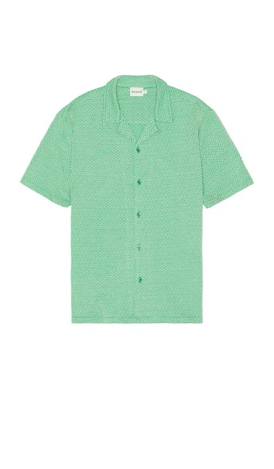 Bound Diamond Cuban Short Sleeve Shirt In Green