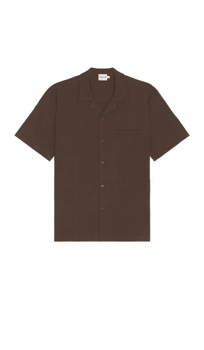 Bound Heavy Cuban Textured Shirt In Brown