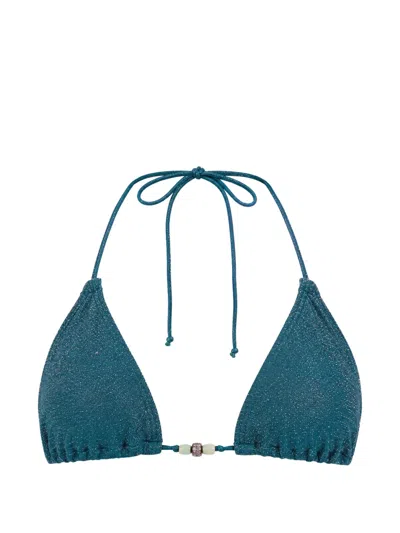 Bound Ingrid Beaded Bikini Top In Blue