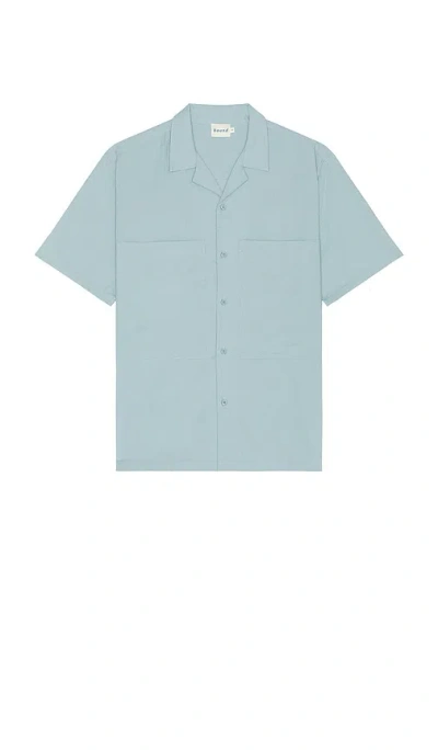 Bound Oversized Textured Shirt In Blue