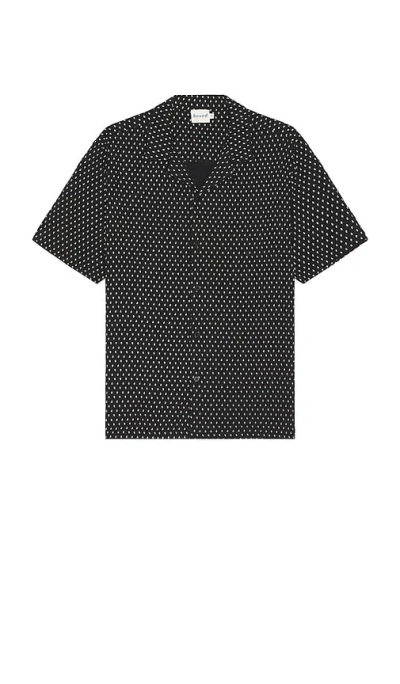 Bound Paisley Cuban Shirt In Black