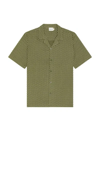 Bound Paisley Cuban Shirt In Sage