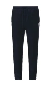 Bound Reverse Fleece Grid Straight Joggers In Blue