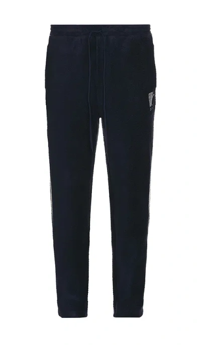 Bound Reverse Fleece Grid Straight Joggers In Blue