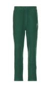 Bound Reverse Fleece Grid Straight Sweatpants In 瓶绿色