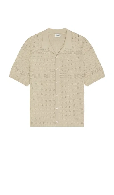 Bound Rupert Crochet Knit Shirt In Brown
