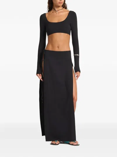 Bound Wynn Side-slit Maxi Skirt In Black