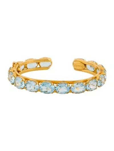 Pre-owned Bounkit Blue Stone Cuff Beacelet, 5.75"