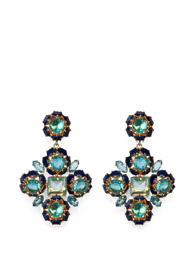 Bounkit Jewelry Ariadne Cluster-drop Earrings In Blue
