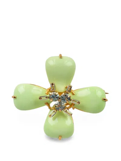 Bounkit Jewelry Armanie Chrysoprase Brooche In Green