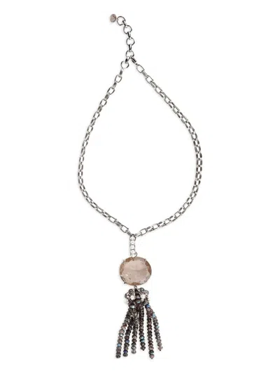 Bounkit Jewelry Cora Tassel Necklace In Metallic