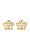Bounkit Jewelry Flower Earrings In Gold