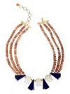 Bounkit Jewelry Lapis And Moonstone Necklace In Multi
