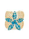 Bounkit Jewelry Mesh-flower Cuff Bracelet In Gold