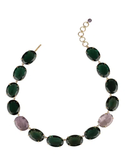 Bounkit Jewelry Oval-cut Gemstone Necklace In Multi
