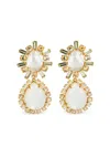 Bounkit Jewelry Pearl Baguette Earrings In Gold