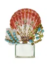 Bounkit Jewelry Shell-shape Crystal-embellishment Brooch In Multi