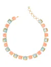 Bounkit Jewelry Square-quartz Necklace In Pink