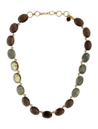 Pre-owned Bounkit Multistone Collar Necklace, 19.25" In Multicolor